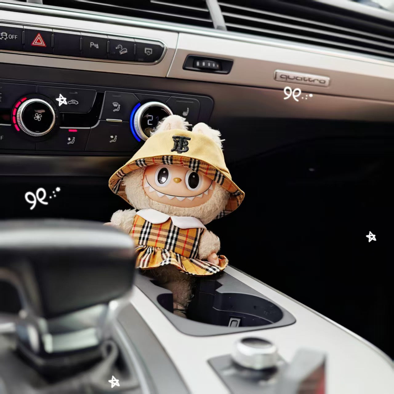 Labubu Burberry Outfit|Bucket Hat, Shirt,pants,sneakers,glasses,Dress,Camera, Shoes|Perfect Gift |Emotional Support Plush Accessory