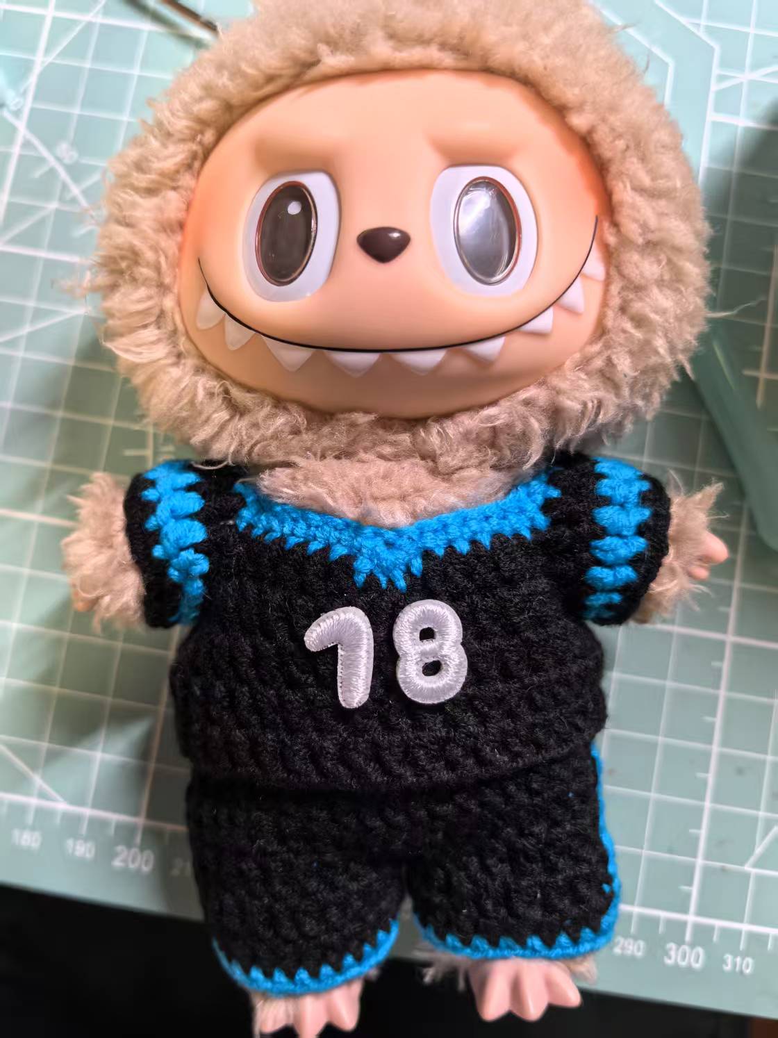 Carolina Panthers Labubu Jersey | Handmade Crochet| Labubu NFL Football Jersey | Perfect Gift | Emotional Support Plush Accessory