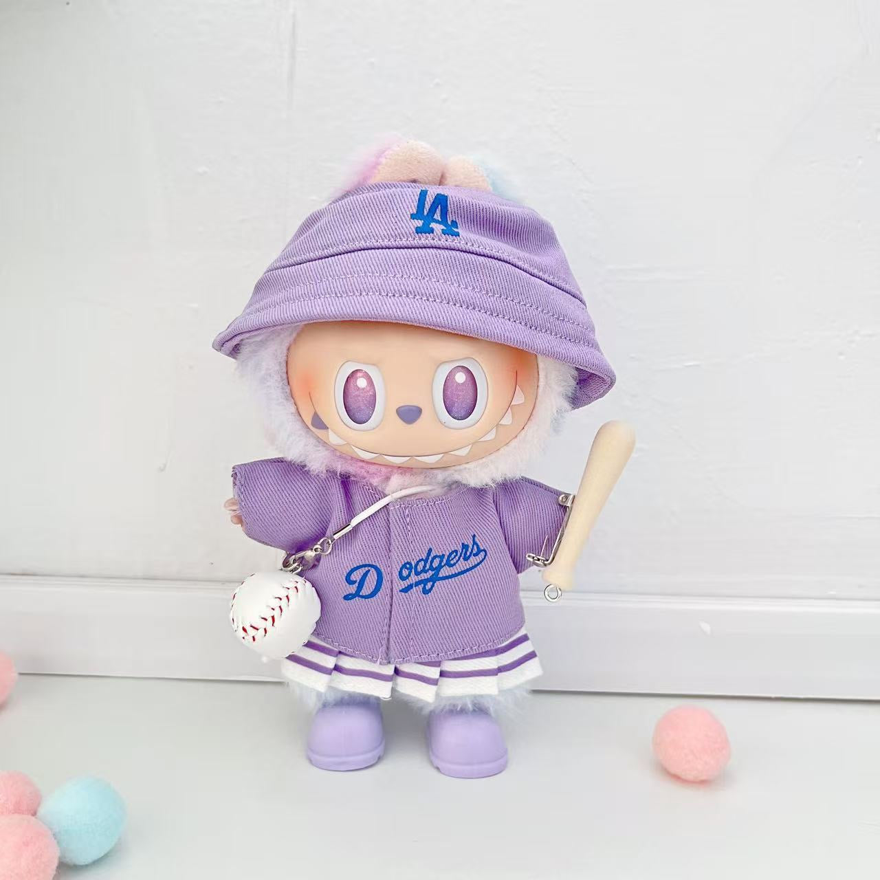 Labubu Bucket Hat + Dodgers Jersey Set| LA Baseball Outfit | #17 Ohtani Jersey|Pink, Blue White| Perfect Gift| Kids and Teenager Gift