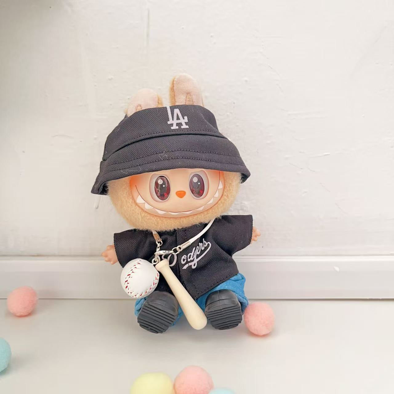 Labubu Bucket Hat + Dodgers Jersey Set| LA Baseball Outfit | #17 Ohtani Jersey|Pink, Blue White| Perfect Gift| Kids and Teenager Gift