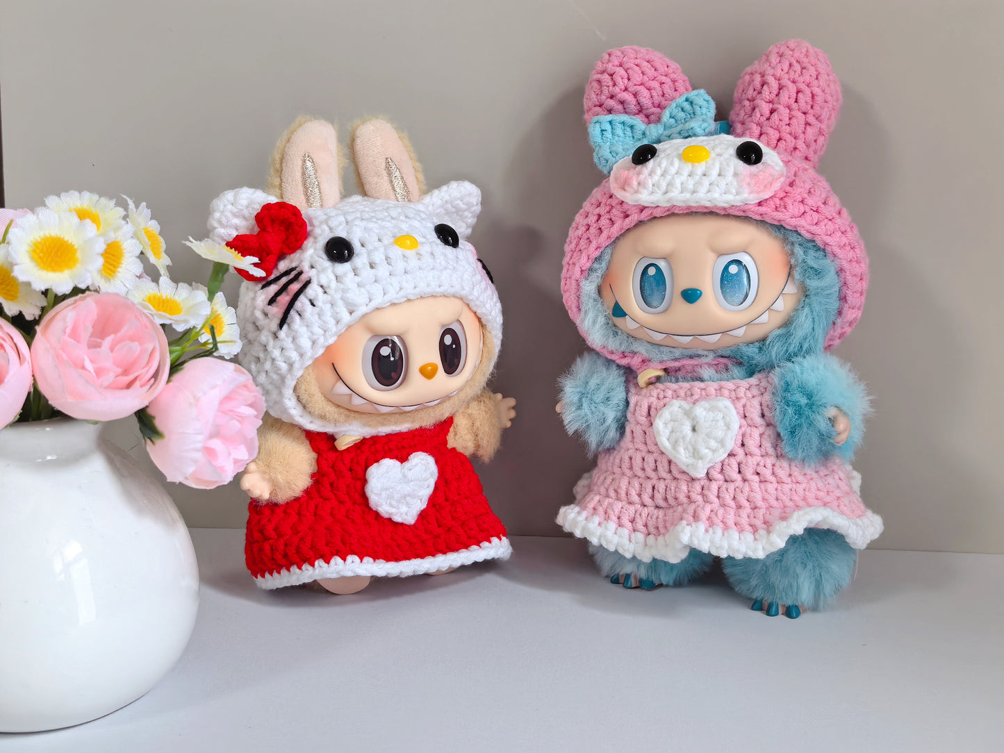 Hello Kitty and Melody Labubu Outfit|handmade crochet Outfit |Perfect Gift | Kids and Teenager Gift| Emotional Support