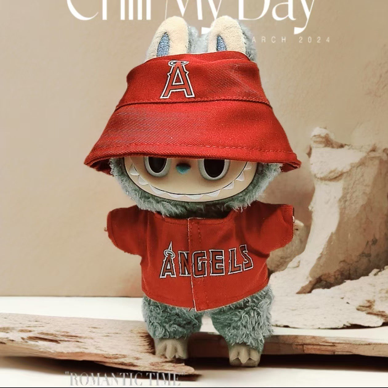 Labubu Los Angelos Angels Jersey and Hat Set| LAA Baseball Outfit |Perfect Gift| Kids and Teenager Gift