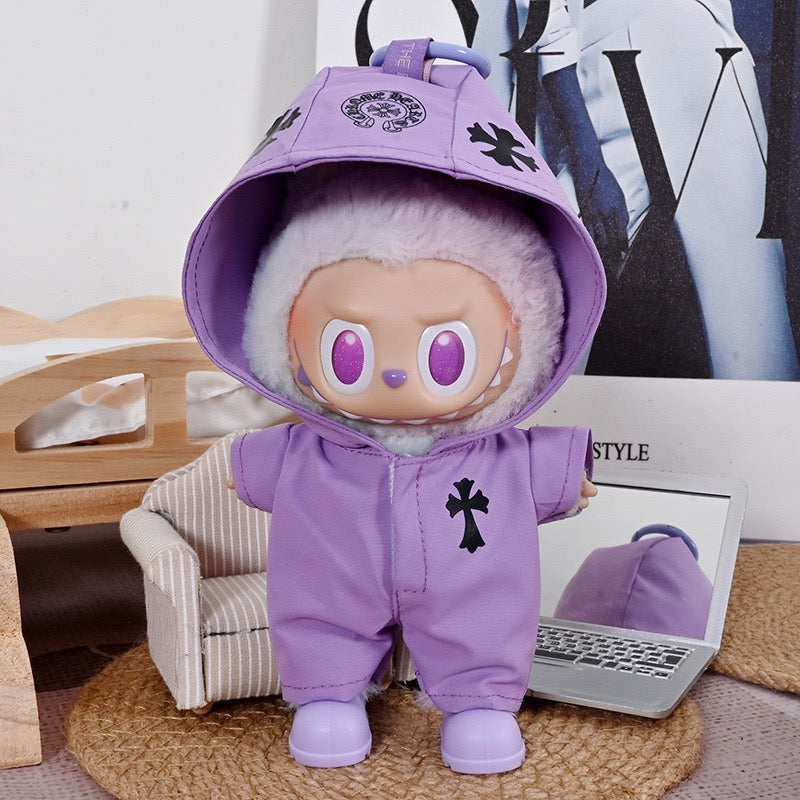 Labubu Chrome Hearts Jacket|Perfect Birthday Gift | Black and Pink | Emotional Support Plush Accessory