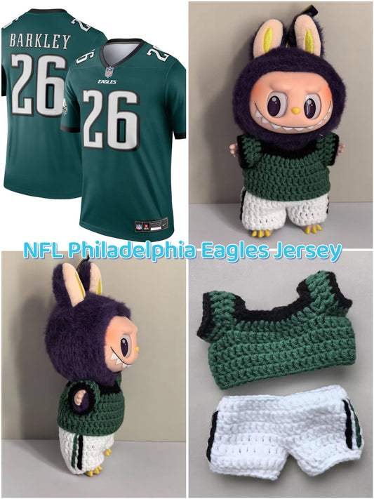 Labubu Philadelphia Jersey | Handmade Crochet Outfit | Labubu Football | Perfect Gift | Emotional Support Plush Accessory