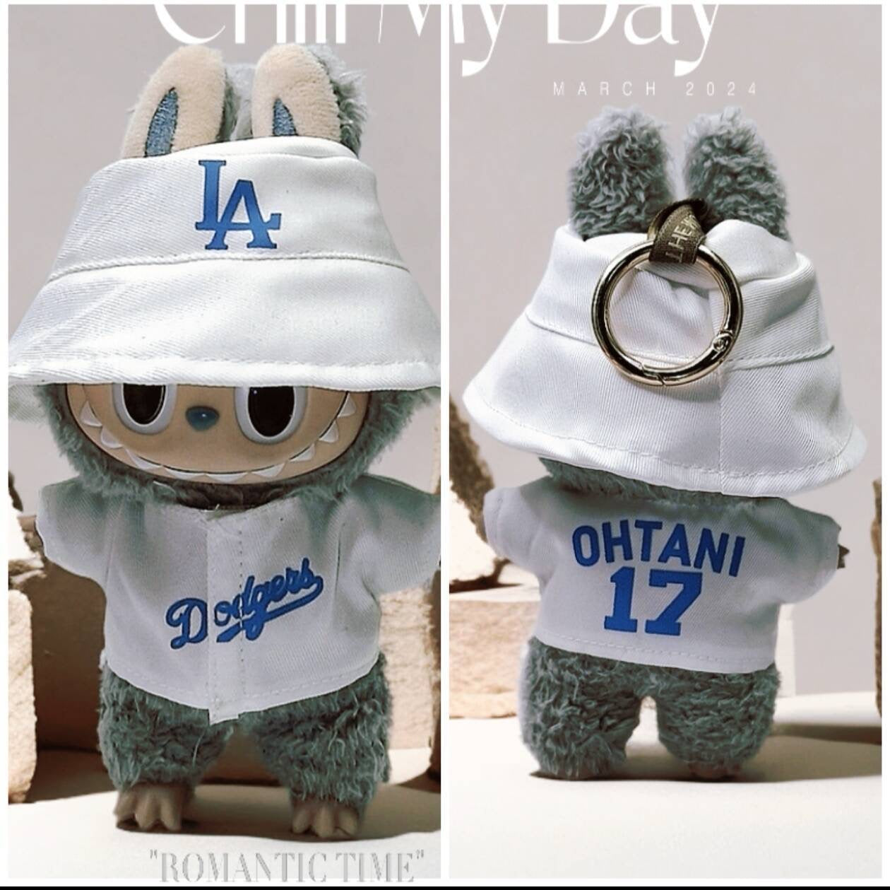 Labubu Dodgers Jersey and Hat Set| Ohtani #17, Freeman#5 LA Baseball Outfit |Perfect Gift| Kids and Teenager Gift