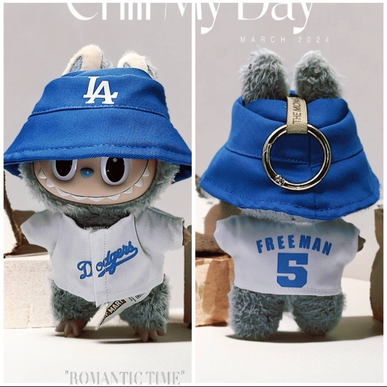 Labubu Dodgers Jersey and Hat Set| Ohtani #17, Freeman#5 LA Baseball Outfit |Perfect Gift| Kids and Teenager Gift