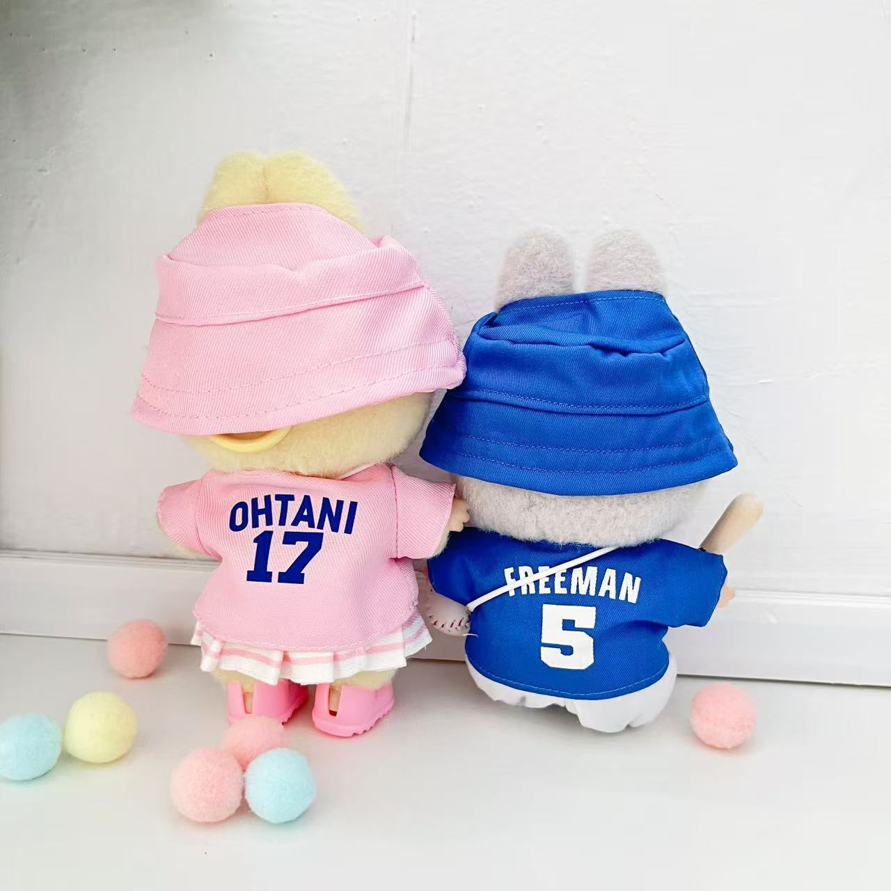 Labubu Bucket Hat + Dodgers Jersey Set| LA Baseball Outfit | #17 Ohtani Jersey|Pink, Blue White| Perfect Gift| Kids and Teenager Gift