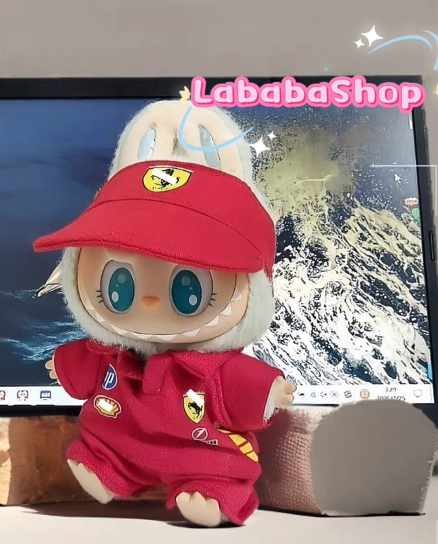 Labubu Formular 1 Car Racer Outfit with Cap| F1 Racer Inspired Outfit |  Birthday Gift| Perfect Gift | Kids and Teenager Gift