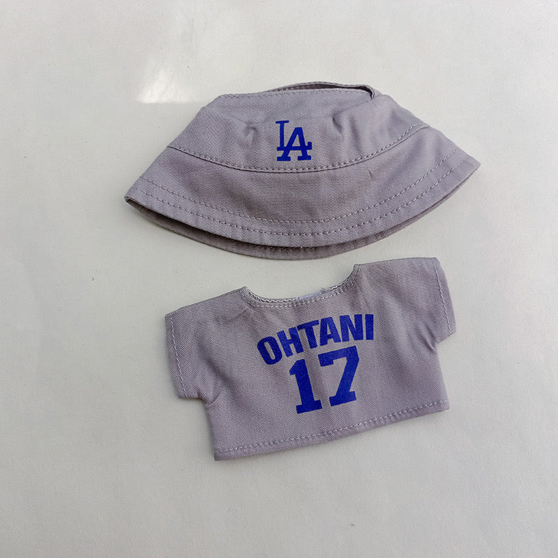 Labubu Bucket Hat + Dodgers Jersey Set| LA Baseball Outfit | #17 Ohtani Jersey|Pink, Blue White| Perfect Gift| Kids and Teenager Gift