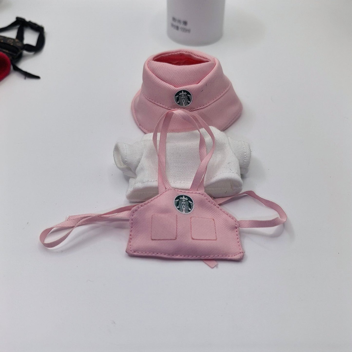 Mini Labubu Barista Outfit Green Pink| Starbucks Inspired | Bucket Hat, Apron, T-shirt| Perfect Gift|Labubu Love for Pin|Starbucks Inspired |Perfect Gift|Kids and Teenager Gift