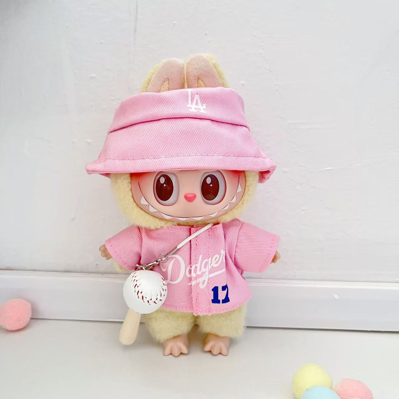 Labubu Bucket Hat + Dodgers Jersey Set| LA Baseball Outfit | #17 Ohtani Jersey|Pink, Blue White| Perfect Gift| Kids and Teenager Gift