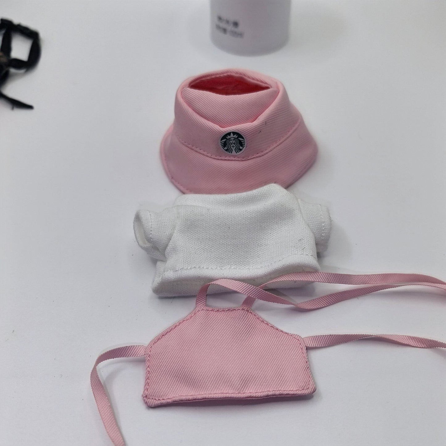 Mini Labubu Barista Outfit Green Pink| Starbucks Inspired | Bucket Hat, Apron, T-shirt| Perfect Gift|Labubu Love for Pin|Starbucks Inspired |Perfect Gift|Kids and Teenager Gift