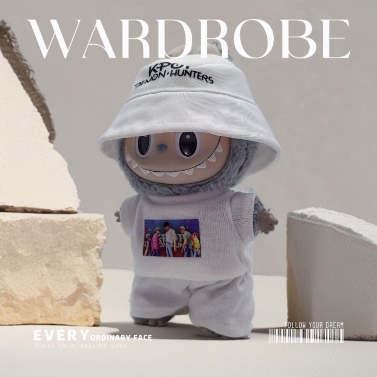 Labubu K Pop Demon Hunter Clothes and Hat Set|Tshirt, Pants, Sneakers, Bucket Hat, Bag| Labubu Outfit |Perfect Gift| Kids and Teenager Gift