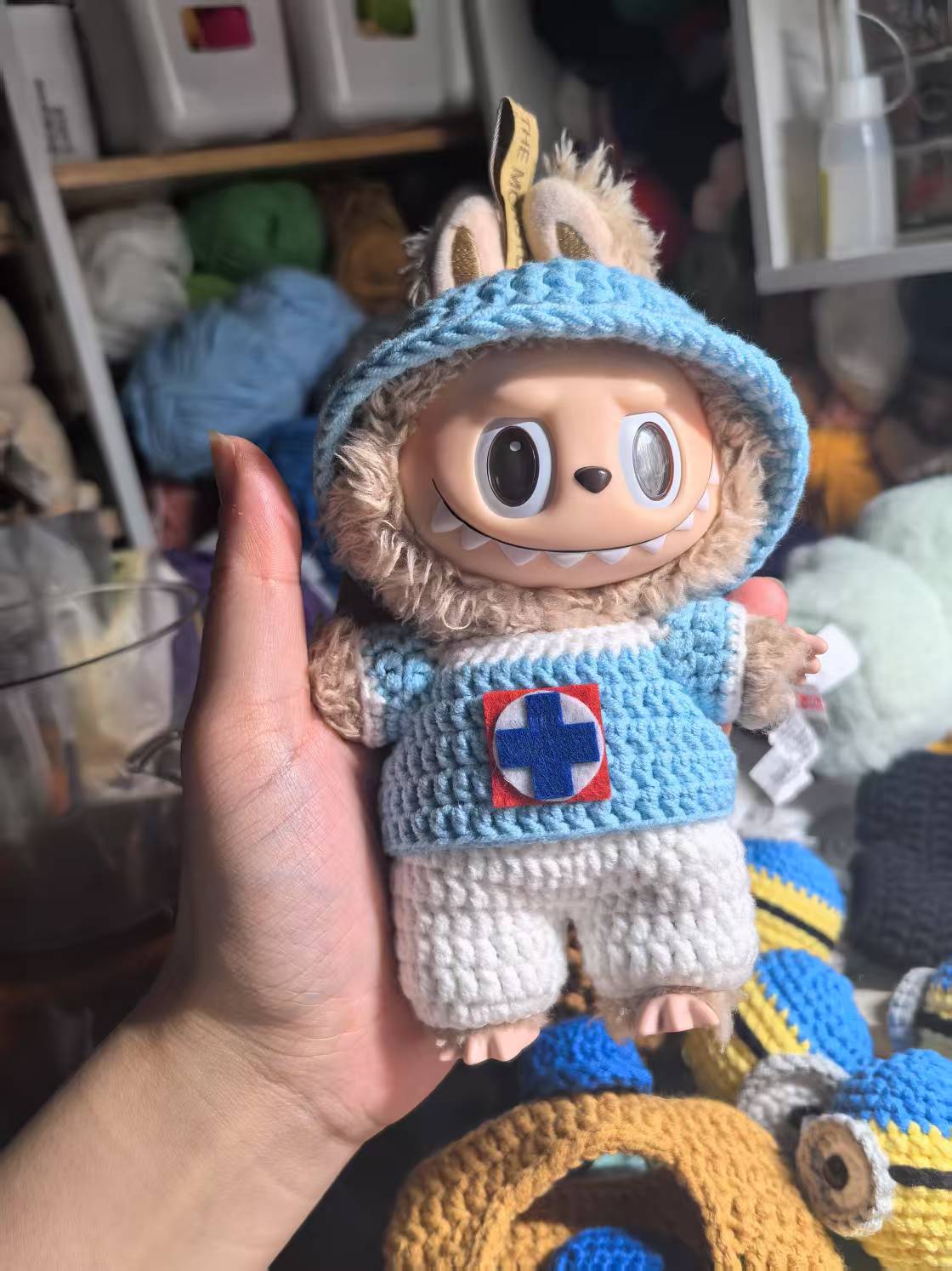 Cruz Azul Labubu Jersey | Handmade Crochet| Labubu Soccer Jersey | Perfect Gift | Emotional Support Plush Accessory