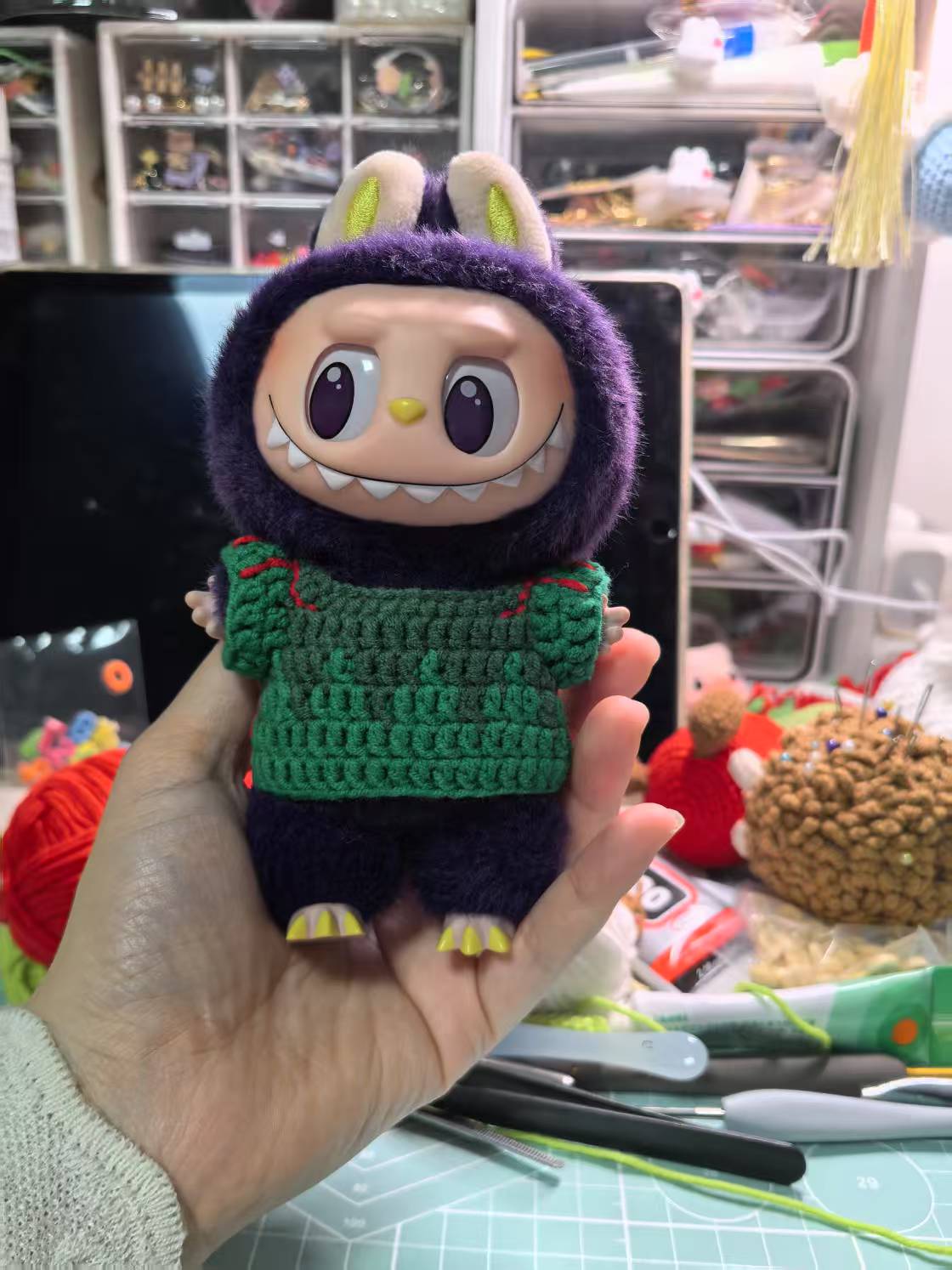 Mexico Labubu Jersey | Handmade Crochet| Labubu football Jersey | Perfect Gift | Emotional Support Plush Accessory