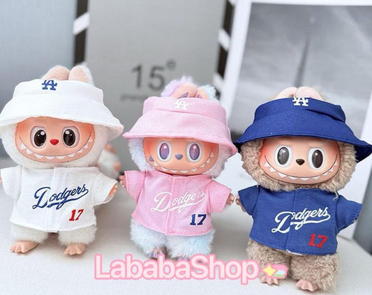 Labubu Bucket Hat + Dodgers Jersey Set| LA Baseball Outfit | #17 Ohtani Jersey|Pink, Blue White| Perfect Gift| Kids and Teenager Gift