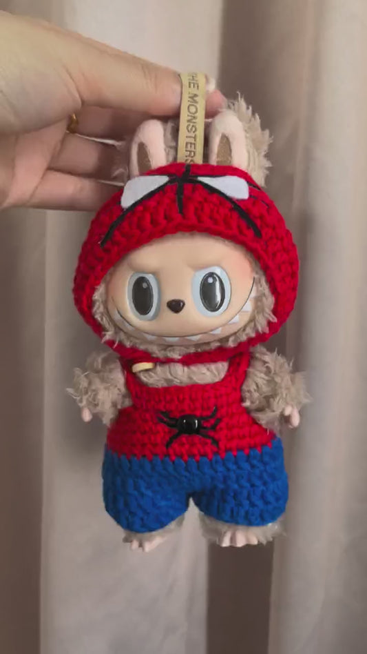 Spiderman Labubu Outfit|handmade crochet Outfit |Perfect Gift | Kids and Teenager Gift| Emotional Support